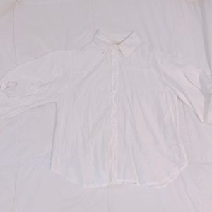 Plain White Button Up Blouse